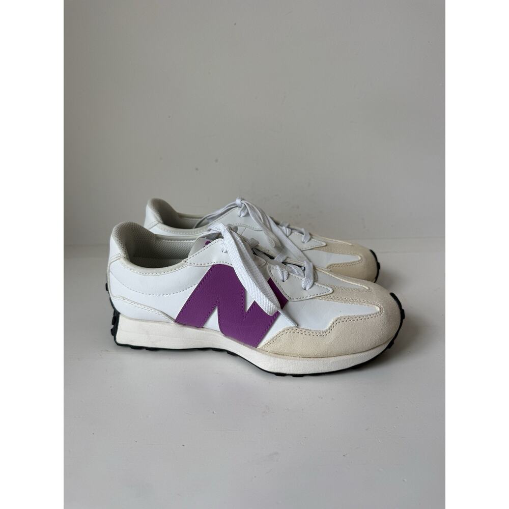 New Balance Women's 327 Sneakers Mens Sz 7 Women’s 8.5 EU 40 Cream White Purple - Picture 3 of 7
